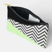 Grijze zigzag, Grijze Chevron, Zigzag Pattern, Min Etui (Open)