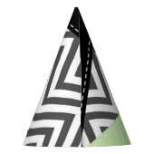 Grijze zigzag, Grijze Chevron, Zigzag Pattern, Min Feesthoedjes (Achterkant)