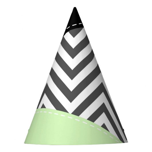 Grijze zigzag, Grijze Chevron, Zigzag Pattern, Min Feesthoedjes (Voorkant)