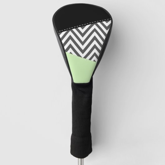 Grijze zigzag, Grijze Chevron, Zigzag Pattern, Min Golfheadcover (Voorkant)