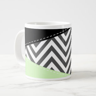 Grijze zigzag, Grijze Chevron, Zigzag Pattern, Min Grote Koffiekop
