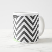 Grijze zigzag, Grijze Chevron, Zigzag Pattern, Min Grote Koffiekop (Voorkant rechts)