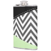 Grijze zigzag, Grijze Chevron, Zigzag Pattern, Min Heupfles (Links)