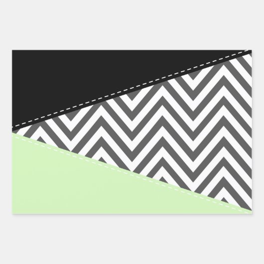 Grijze zigzag, Grijze Chevron, Zigzag Pattern, Min Inpakpapier Vel (Voorkant)
