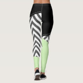 Grijze zigzag, Grijze Chevron, Zigzag Pattern, Min Leggings (Achterkant)