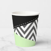 Grijze zigzag, Grijze Chevron, Zigzag Pattern, Min Papieren Bekers (Voorkant)