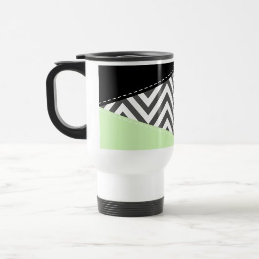 Grijze zigzag, Grijze Chevron, Zigzag Pattern, Min Reisbeker (Links)