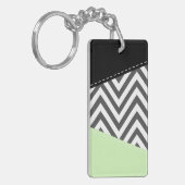 Grijze zigzag, Grijze Chevron, Zigzag Pattern, Min Sleutelhanger (Voorkant Links)