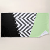 Grijze zigzag, Grijze Chevron, Zigzag Pattern, Min Strandlaken (Voorkant)