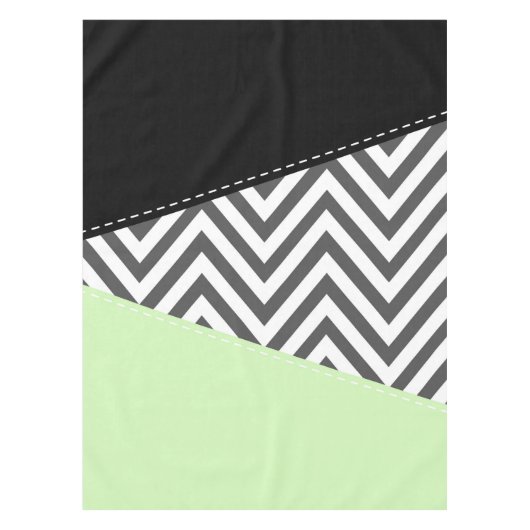 Grijze zigzag, Grijze Chevron, Zigzag Pattern, Min Tafelkleed (Voorkant)
