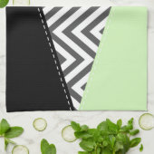 Grijze zigzag, Grijze Chevron, Zigzag Pattern, Min Theedoek (Gevouwen)