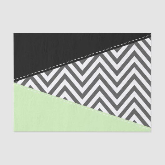 Grijze zigzag, Grijze Chevron, Zigzag Pattern, Min Tissuepapier (Voorkant)