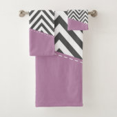 Grijze zigzag, Grijze Chevron, Zigzag Pattern, Paa Bad Handdoek (Insitu)