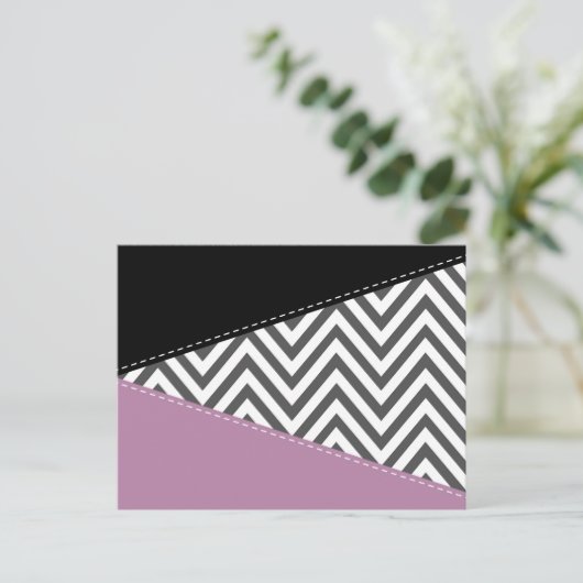 Grijze zigzag, Grijze Chevron, Zigzag Pattern, Paa Briefkaart (Staand voorkant)
