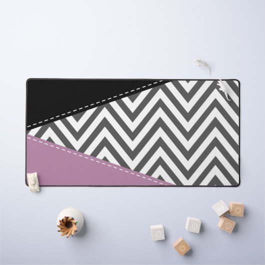 Grijze zigzag, Grijze Chevron, Zigzag Pattern, Paa Bureaumat (Kindertafel)
