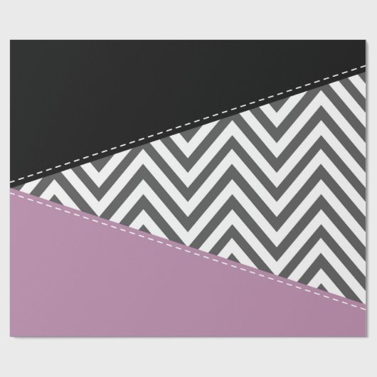 Grijze zigzag, Grijze Chevron, Zigzag Pattern, Paa Cadeaupapier (Vlak)
