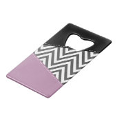 Grijze zigzag, Grijze Chevron, Zigzag Pattern, Paa Creditkaart Flessenopener (Achterkant Gekanteld)