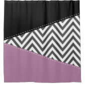 Grijze zigzag, Grijze Chevron, Zigzag Pattern, Paa Douchegordijn (Voorkant)