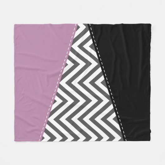 Grijze zigzag, Grijze Chevron, Zigzag Pattern, Paa Fleece Deken (Voorkant (Horizontaal))