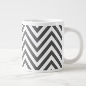 Grijze zigzag, Grijze Chevron, Zigzag Pattern, Paa Grote Koffiekop (Rechts)