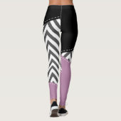 Grijze zigzag, Grijze Chevron, Zigzag Pattern, Paa Leggings (Achterkant)