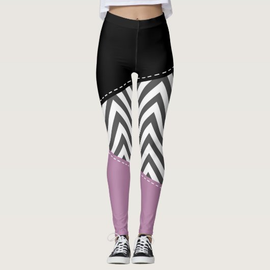 Grijze zigzag, Grijze Chevron, Zigzag Pattern, Paa Leggings (Voorkant)