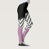 Grijze zigzag, Grijze Chevron, Zigzag Pattern, Paa Leggings (Rechts)