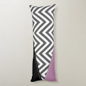 Grijze zigzag, Grijze Chevron, Zigzag Pattern, Paa Lichaamskussen (Achterkant (Verticaal))