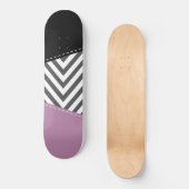 Grijze zigzag, Grijze Chevron, Zigzag Pattern, Paa Persoonlijk Skateboard (Voorkant)
