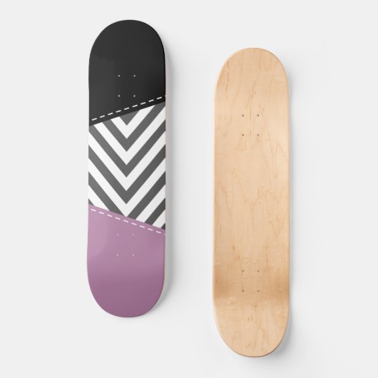 Grijze zigzag, Grijze Chevron, Zigzag Pattern, Paa Persoonlijk Skateboard (Voorkant)