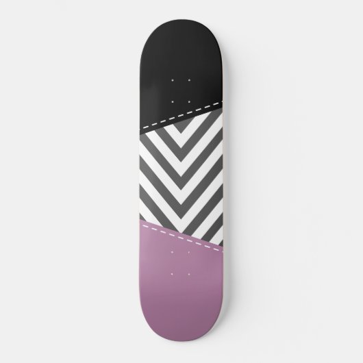 Grijze zigzag, Grijze Chevron, Zigzag Pattern, Paa Persoonlijk Skateboard (Voorkant)