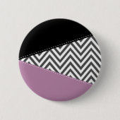 Grijze zigzag, Grijze Chevron, Zigzag Pattern, Paa Ronde Button 5,7 Cm (Voorkant)
