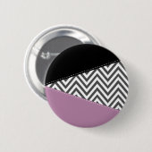 Grijze zigzag, Grijze Chevron, Zigzag Pattern, Paa Ronde Button 5,7 Cm (Voorkant /achterkant)