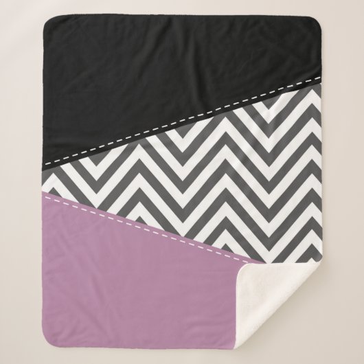 Grijze zigzag, Grijze Chevron, Zigzag Pattern, Paa Sherpa Deken (Voorkant)