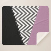 Grijze zigzag, Grijze Chevron, Zigzag Pattern, Paa Sherpa Deken (Voorkant (horizontaal))