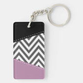 Grijze zigzag, Grijze Chevron, Zigzag Pattern, Paa Sleutelhanger (achterkant)