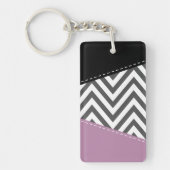 Grijze zigzag, Grijze Chevron, Zigzag Pattern, Paa Sleutelhanger (Voorkant)