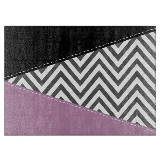 Grijze zigzag, Grijze Chevron, Zigzag Pattern, Paa Snijplank (Voorkant)