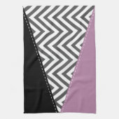 Grijze zigzag, Grijze Chevron, Zigzag Pattern, Paa Theedoek (Verticaal)