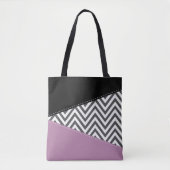 Grijze zigzag, Grijze Chevron, Zigzag Pattern, Paa Tote Bag (Voorkant)