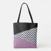 Grijze zigzag, Grijze Chevron, Zigzag Pattern, Paa Tote Bag (Achterkant)