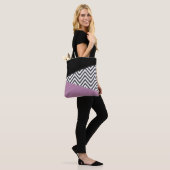 Grijze zigzag, Grijze Chevron, Zigzag Pattern, Paa Tote Bag (Op model)