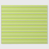 Grijze zigzagstroken met groen licht cadeaupapier (Vlak)