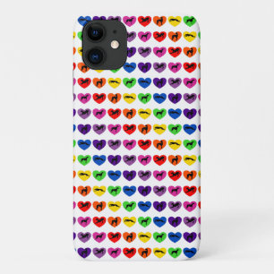 Grijze zilhouettes regenboogharten Case-Mate iPhone case