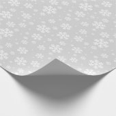 Grijze zilver en witte feestvlokken voor kerstmis cadeaupapier (Hoek)