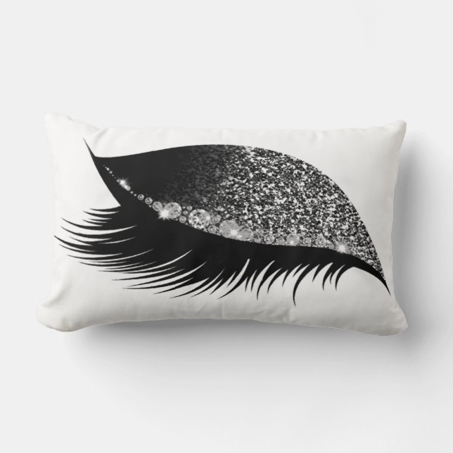 Grijze zilver Glitter Sleep Makeup Oogas Rechts Kussen (Voorkant)