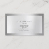 Grijze zilver Lijst Metaalachtig MInimaal Minimale Visitekaartje (Achterkant)