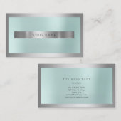 Grijze zilver Lijst Minimale hoeveelheid Aqua Visitekaartje (Voorkant / Achterkant)