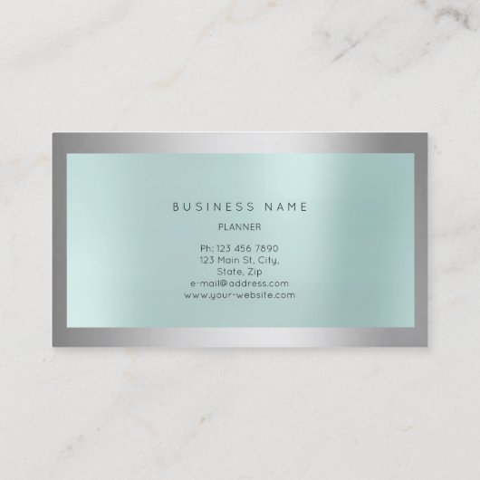 Grijze zilver Lijst Minimale hoeveelheid Aqua Visitekaartje (Achterkant)