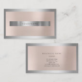 Grijze zilver Lijst Minimumroze Visitekaartje (Voorkant / Achterkant)